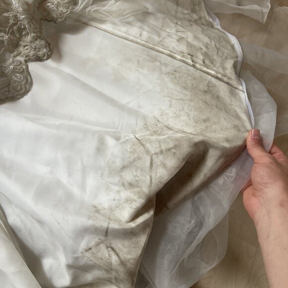 Alfred Angelo Wedding Dress Women’s Sz 22 White Bridal Gown Formal Lace Read - Picture 9 of 16